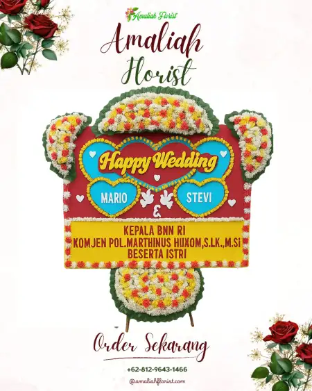 Papan Bunga Pernikahan Jambur Simalem Cibinong